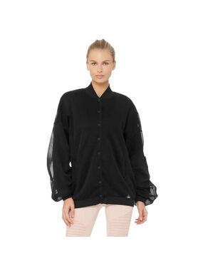 Alo Yoga Field Jacket Oversized Bomber Black NWT Women’s Size L Athleisure